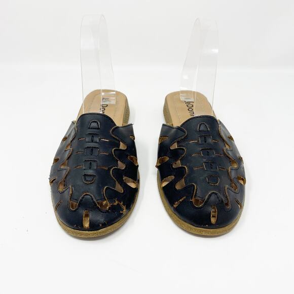 Le Donne Black Slip On Slide Sandals - Picture 5 of 8